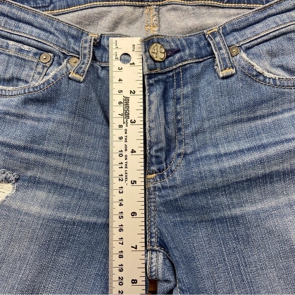 AG Adriano Goldschmied Stilt crop cigarette jeans ripped faded blue denim 27 - Picture 10 of 14